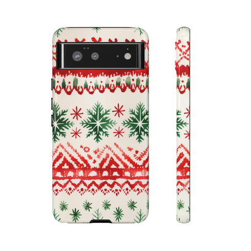 Watercolor Study of Christmas Patterns - Impact Resistant Phone Case Google Pixel 6 Glossy